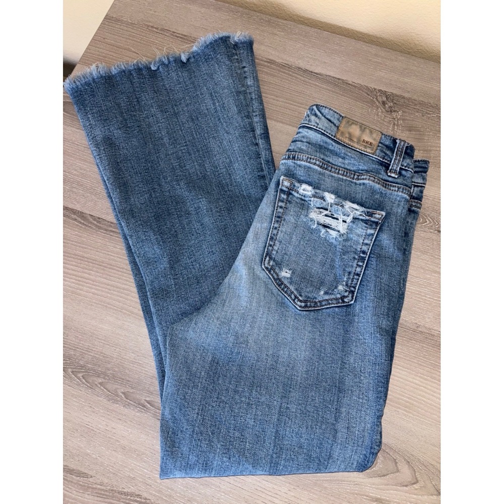 BKE Billie High Rise Flare Jeans Womens 27 Distressed Medium Wash Slim Fit Denim - Picture 11 of 11